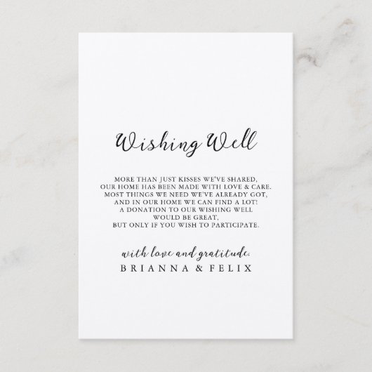 Einfache klassische Kraft Hochzeitswünsche Begleitkarte (Vorderseite)