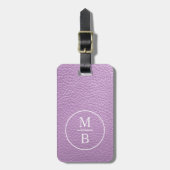 Einfache, klassische Lavendel Violett rosa Lederau Gepäckanhänger (Vorderseite vertikal)
