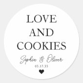 Einfache klassische LIEBE COOKIES Herzstück Gastge Runder Aufkleber (Vorderseite)