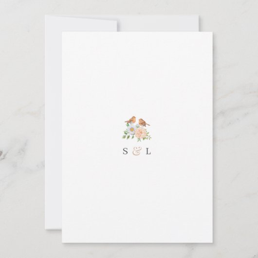 Einfache klassische Liebesvögel Save the Date Einl Einladung (Rückseite)