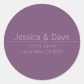 Einfache klassische Lila Hochzeitsstimmung - Rücks Runder Aufkleber (Vorderseite)