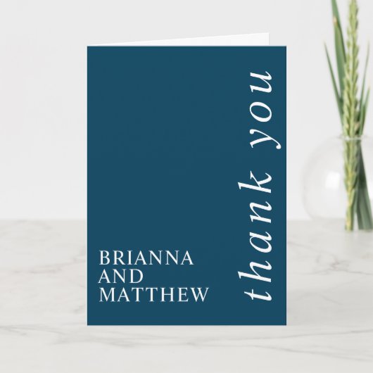 Einfache klassische Marine und Weiß Danke (Vorderseite)