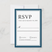 Einfache klassische Marine und White Wedding RSVP (Vorderseite)