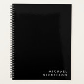 Einfache klassische Maskuline | Name in schwarz Planer (Vorderseite)