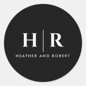 Einfache klassische Minimal-Klassik für die Hochze Runder Aufkleber (Vorderseite)