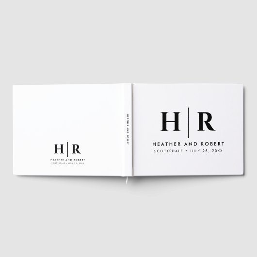 Einfache klassische Minimal-Weiß für die Hochzeit Gästebuch (Voll)