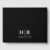 Einfache klassische Minimalschwarz für die Hochzei Gästebuch (Rückseite)