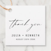 Einfache klassische MinimalWedding Vielen Dank Geschenkanhänger (Vorderseite)