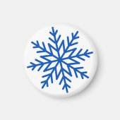Einfache klassische moderne Blue Snowflake Magnet (Vorne)