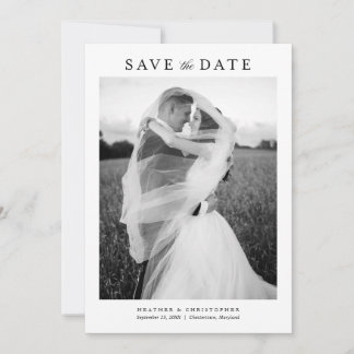 Einfache klassische moderne Hochzeitsfotos Save The Date