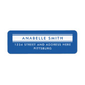 Einfache klassische monochrome blaue Rücksendeadre (Vorne)