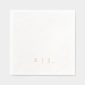 Einfache klassische Monogramm-Hochzeit Servietten Mit Folie (Vorderseite)