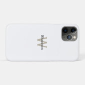 Einfache klassische Monogramm mit Name iPhone Case (Rückseite (Horizontal))