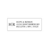 Einfache klassische Monogramm-Rücksendeadresse Permastempel (Design)