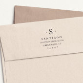 Einfache klassische Monogramm-Rücksendeadresse Permastempel