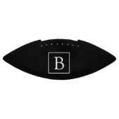 Einfache klassische Monogramm | Schwarz mit weißem Football (Panel)