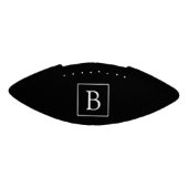 Einfache klassische Monogramm | Schwarz mit weißem Football (Panel)