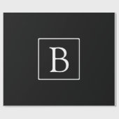 Einfache klassische Monogramm | Schwarz mit weißem Geschenkpapier (Flach)