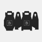 Einfache klassische Monogramm | Schwarz mit weißem Geschenkschachtel (Ungefaltet)