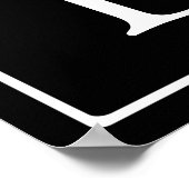 Einfache klassische Monogramm | Schwarz mit weißem Poster (Ecke)
