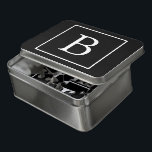 Einfache klassische Monogramm | Schwarz mit weißem Puzzle<br><div class="desc">Minimal und elegant.</div>