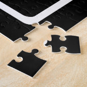 Einfache klassische Monogramm | Schwarz mit weißem Puzzle (Seite)