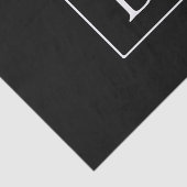 Einfache klassische Monogramm | Schwarz mit weißem Seidenpapier (Ausschnitt)