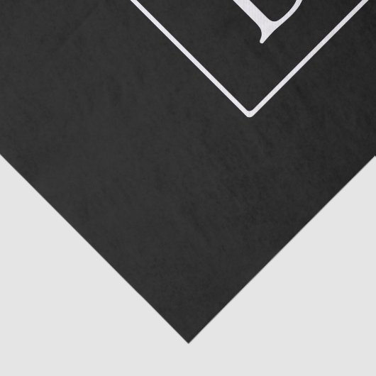 Einfache klassische Monogramm | Schwarz mit weißem Seidenpapier (Ausschnitt)