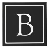 Einfache klassische Monogramm | Schwarz mit weißem Würfel (Rechts)