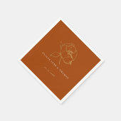 Einfache klassische Peony Rust Gold Fall Floral We Serviette (Ecke)
