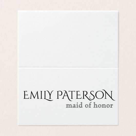 Einfache klassische Platzkarten (Außenseite Aufgefaltet)