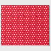 Einfache klassische Polka Dot Rot und Weiß Geschenkpapier (Flach)