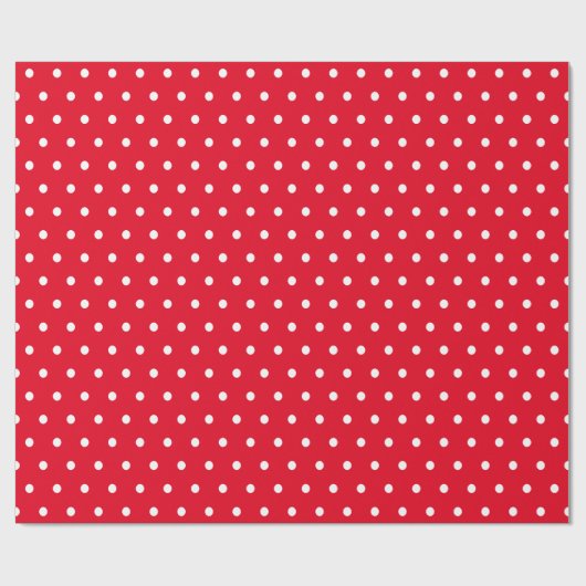 Einfache klassische Polka Dot Rot und Weiß Geschenkpapier (Flach)