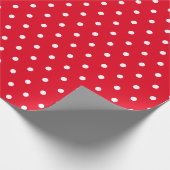 Einfache klassische Polka Dot Rot und Weiß Geschenkpapier (Ecke)