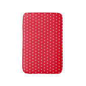 Einfache klassische Polka Dots rot und weiß Badematte (Vorderseite Vertikal)