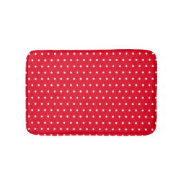 Einfache klassische Polka Dots rot und weiß Badematte