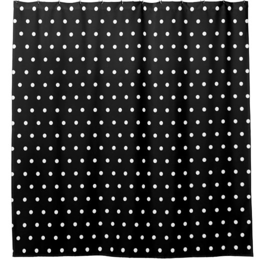 Einfache klassische Polka Dots Schwarz und Weiß Duschvorhang (Vorderseite)
