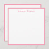 Einfache klassische rosa Grenze, benutzerdefiniert Mitteilungskarte (Vorne/Hinten)