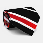 Einfache klassische Rot-Weiß- und Schwarz-Diagonal Krawatte (Gerollt)