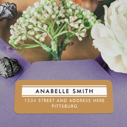 Einfache klassische Rücksendeadresse und Gold