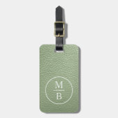 Einfache klassische Sage Salvia Green Leather Look Gepäckanhänger (Vorderseite vertikal)