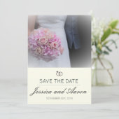 Einfache klassische Save the Date Note Elfenbeinhi (Stehend Vorderseite)