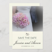 Einfache klassische Save the Date Note Elfenbeinhi (Vorne/Hinten)