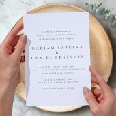 Einfache klassische Schrift Schwarz und Weiß Hochz Einladung