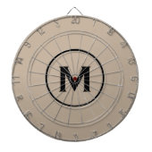 Einfache klassische Schwarz-Beige Dartscheibe (vorne)