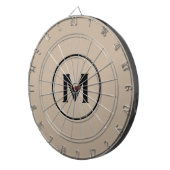 Einfache klassische Schwarz-Beige Dartscheibe (Vorderseite rechts)
