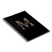 Einfache klassische Schwarz-Gold-Monogramm Notizblock (Rechte Seite)