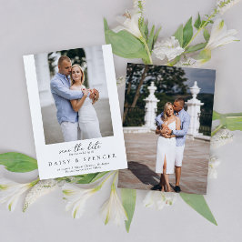 Einfache klassische Schwarz-Weiß-Foto-Hochzeit Save The Date