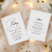 Einfache klassische Schwarz-Weiß-Hochzeit Einladung