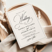 Einfache klassische Schwarz-Weiß-Hochzeit Einladung